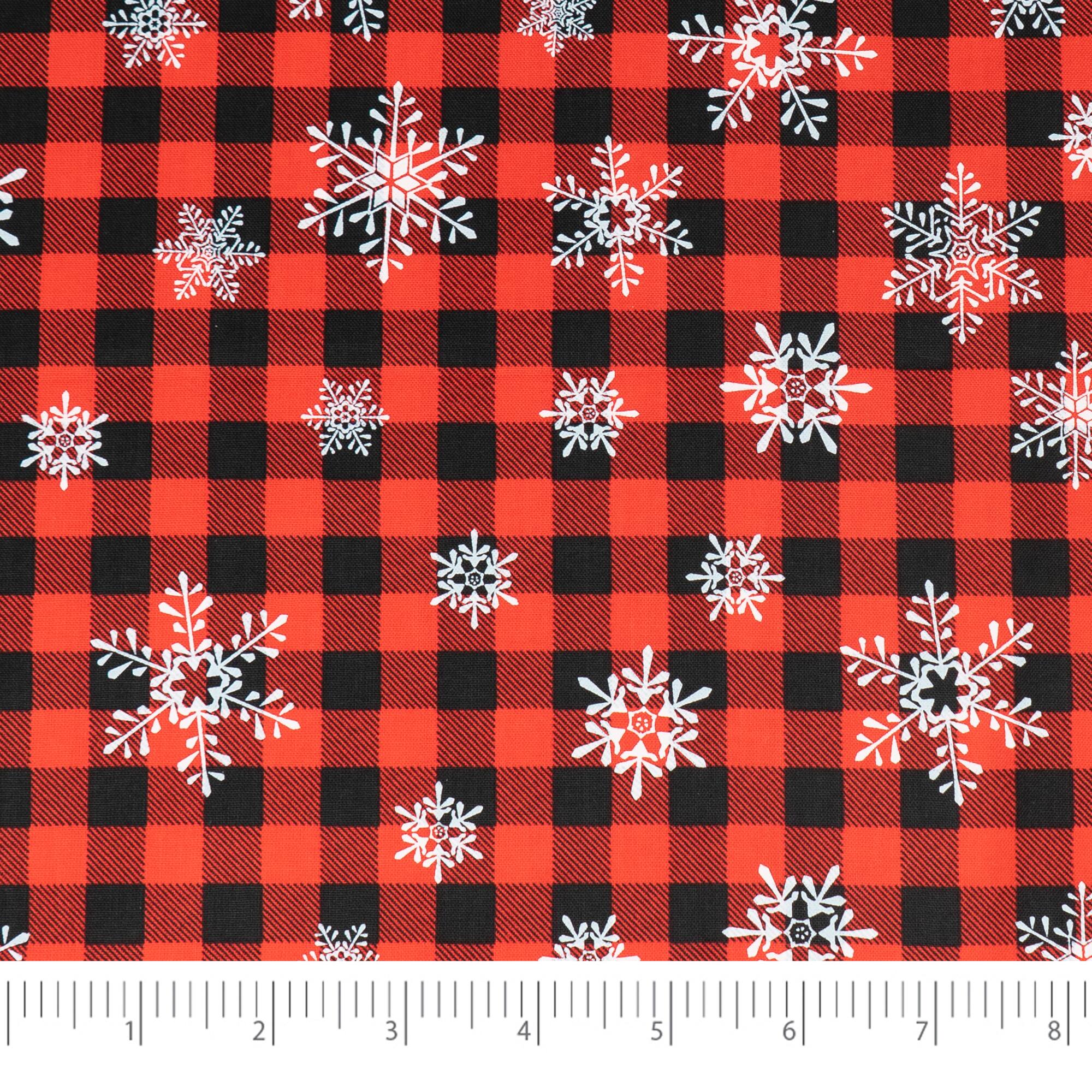 SINGER Christmas Holiday Buffalo Snowflake Cotton Fabric